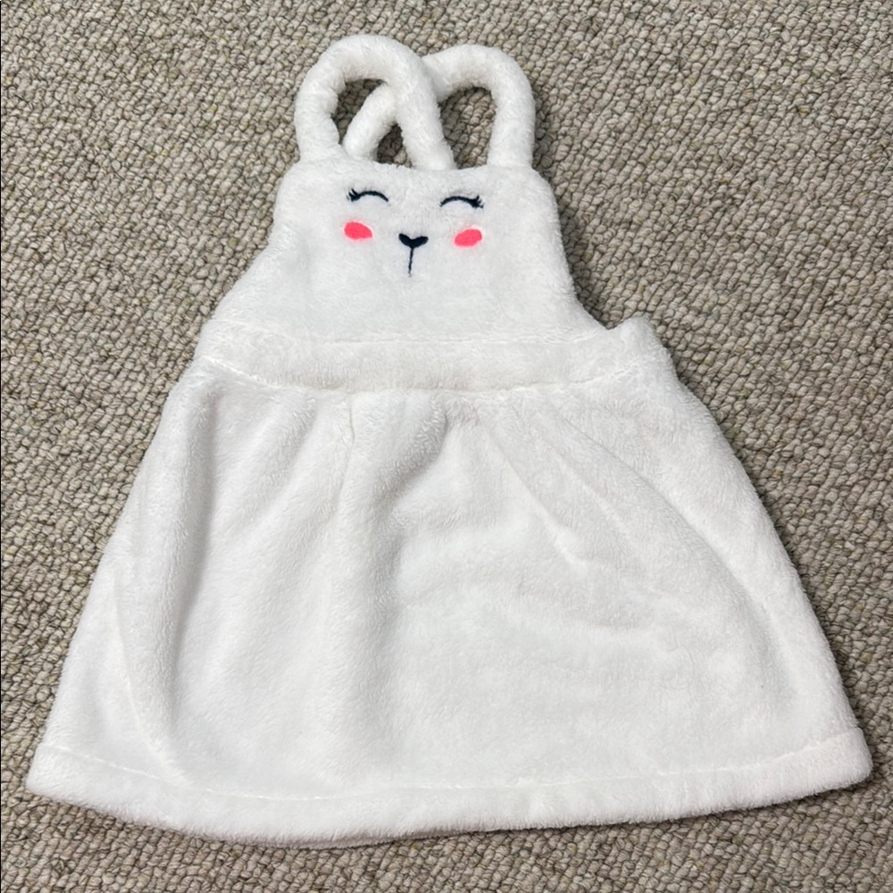 Adorable Carters White Bunny 100% soft polyester pull on